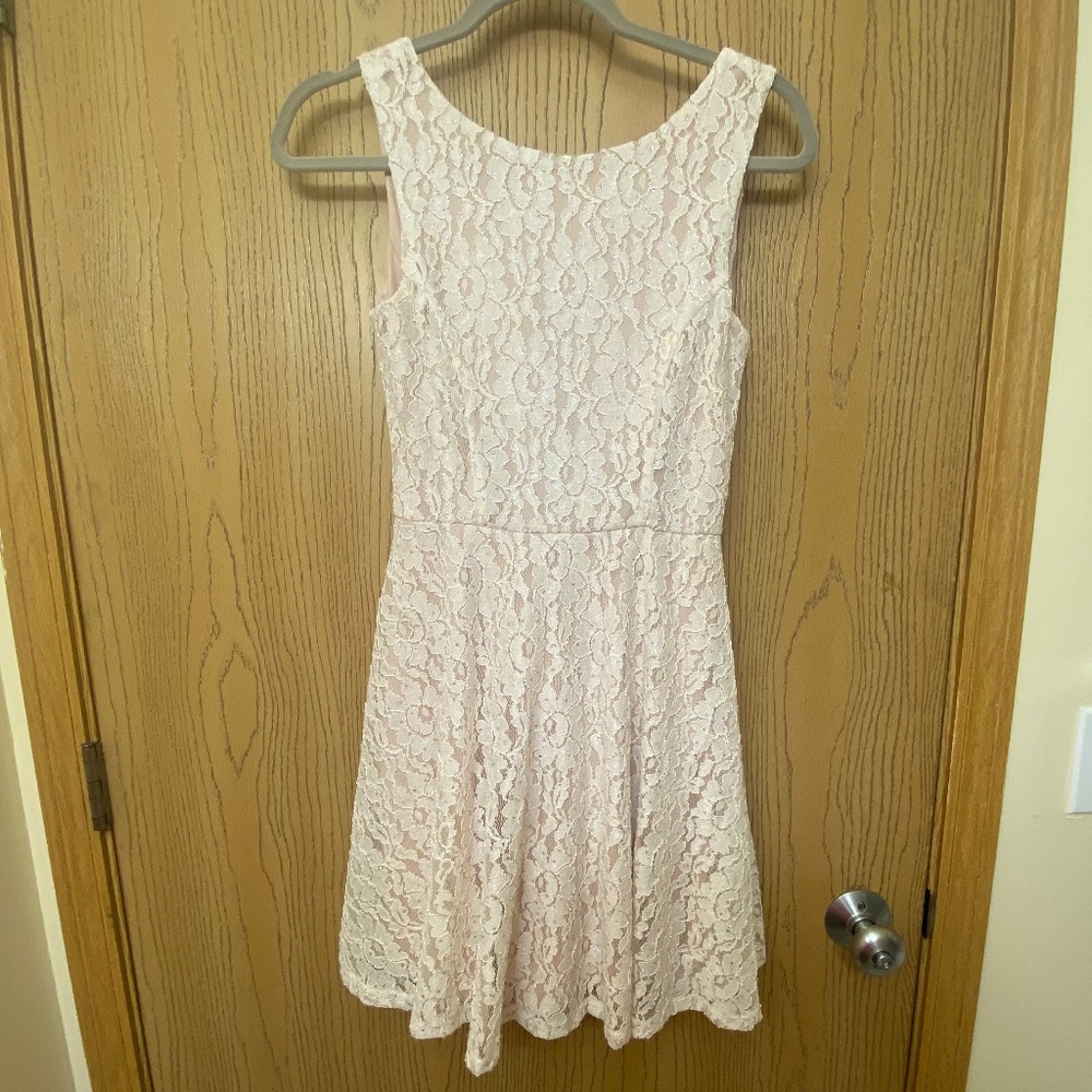 Speechless White and Peach Formal Dress